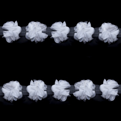 Тесьма плетеная "Рюш", упак. 9,14 м, цвет белый - купить в Новом Уренгое. Цена: 46.82 руб.