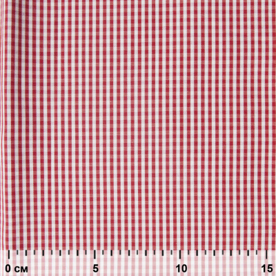 Ткань сорочечная Клетка Виши, 115 г/м2, 58% пэ,42% хл, шир.150 см, цв.5-красный, (арт.111) - купить в Новом Уренгое. Цена 306.69 руб.