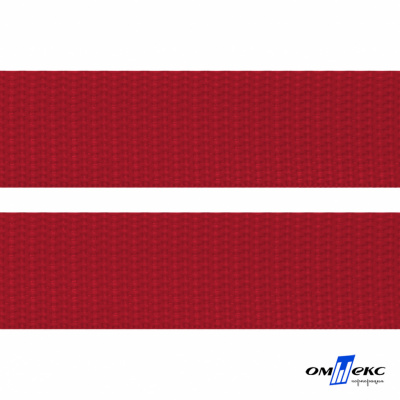 Красный- цв.171-Текстильная лента-стропа 550 гр/м2 ,100% пэ шир.30 мм (боб.50+/-1 м) - купить в Новом Уренгое. Цена: 475.36 руб.