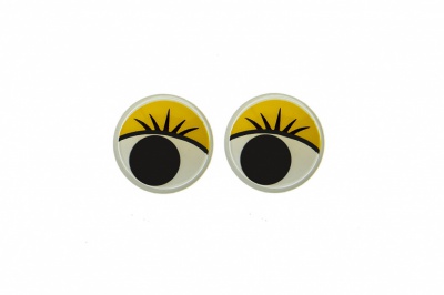 Глазки для игрушек, круглые, с бегающими зрачками, 8 мм/упак.50+/-2 шт, цв. -желтый - купить в Новом Уренгое. Цена: 59.05 руб.