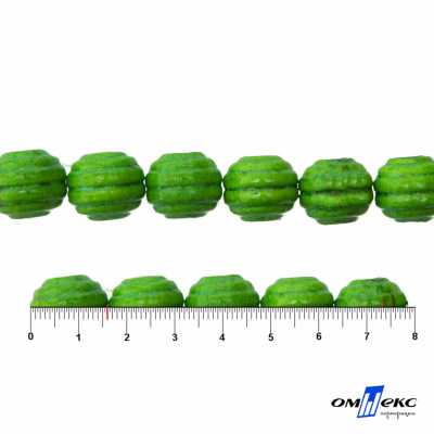 0309-Бусины деревянные "ОмТекс", 16 мм, упак.50+/-3шт, цв.019-зеленый - купить в Новом Уренгое. Цена: 62.22 руб.