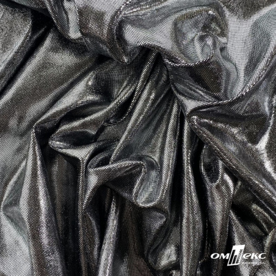 Трикотажное полотно голограмма, шир.140 см, #602 -чёрный/серебро - купить в Новом Уренгое. Цена 385.88 руб.