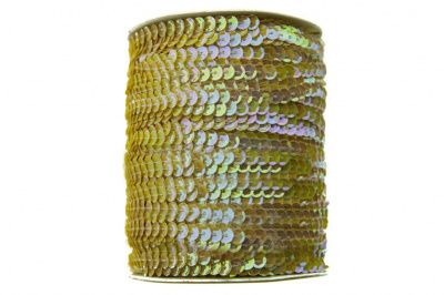 Пайетки "ОмТекс" на нитях, CREAM, 6 мм С / упак.73+/-1м, цв. А-319 - белый - купить в Новом Уренгое. Цена: 300.55 руб.