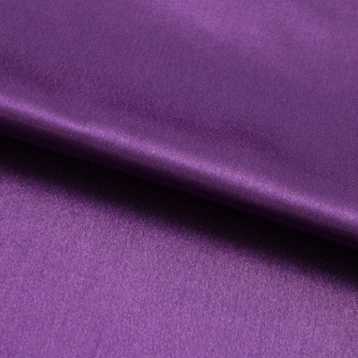 Поли креп-сатин 19-3536, 125 (+/-5) гр/м2, шир.150см, цвет фиолетовый - купить в Новом Уренгое. Цена 155.57 руб.