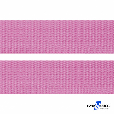 Розовый- цв.513 -Текстильная лента-стропа 550 гр/м2 ,100% пэ шир.20 мм (боб.50+/-1 м) - купить в Новом Уренгое. Цена: 318.85 руб.