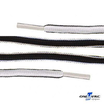 Шнурки #4-27, круглые 130 см, двухцветные (черно/белый) - купить в Новом Уренгое. Цена: 47.04 руб.