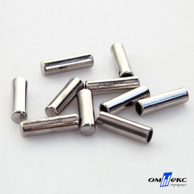 06033-Наконечник для шнура металл, отв. 4 мм, цв. никель - купить в Новом Уренгое. Цена: 6.08 руб.