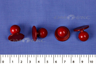Пуговица поварская "Пукля", 10 мм, цвет красный - купить в Новом Уренгое. Цена: 2.28 руб.