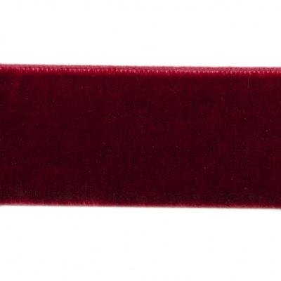 Лента бархатная нейлон, шир.25 мм, (упак. 45,7м), цв.240-бордо - купить в Новом Уренгое. Цена: 809.01 руб.