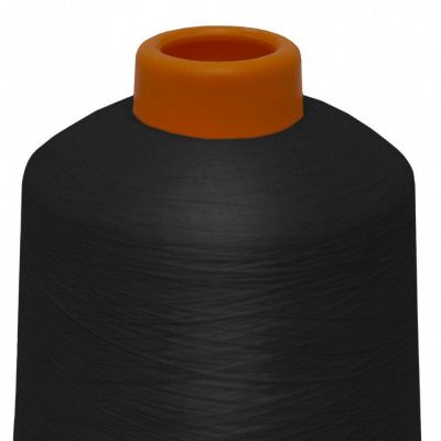Нитки текстурированные некручёные, намот. 15 000 м, цвет чёрный - купить в Новом Уренгое. Цена: 204.10 руб.