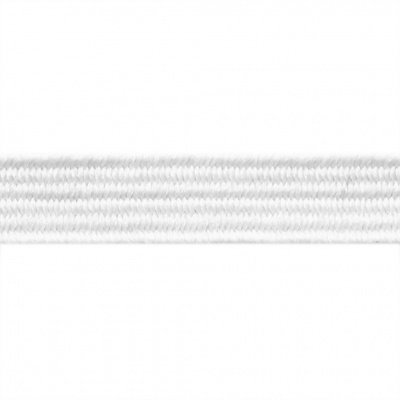 Резиновые нити с текстильным покрытием, шир. 6 мм ( упак.55 м/уп), цв.-белый - купить в Новом Уренгое. Цена: 210.75 руб.