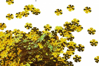 Пайетки "ОмТекс" россыпью,DOUBLE SIDED GOLD,цветок 14 мм/упак.50 гр, цв. 0460-золото - купить в Новом Уренгое. Цена: 80.12 руб.