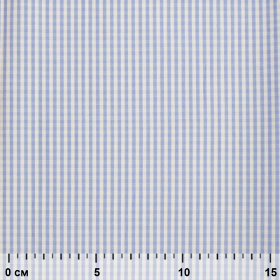 Ткань сорочечная Клетка Виши, 115 г/м2, 58% пэ,42% хл, шир.150 см, цв.2-голубой, (арт.111) - купить в Новом Уренгое. Цена 309.82 руб.
