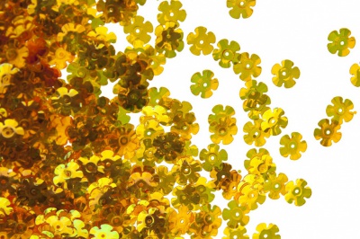 Пайетки "ОмТекс" россыпью,TRANSPARENT GOLD,цветок 9 мм/упак.50+/-2 гр, цв. 1320-оранжевый - купить в Новом Уренгое. Цена: 80.93 руб.