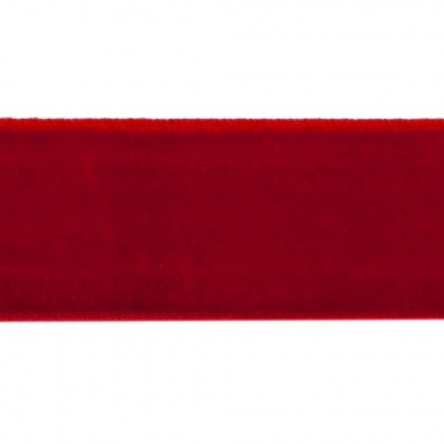 Лента бархатная нейлон, шир.25 мм, (упак. 45,7м), цв.45-красный - купить в Новом Уренгое. Цена: 981.09 руб.