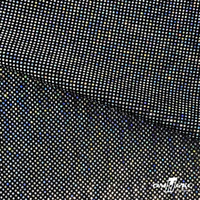 Трикотажное полотно голограмма, шир.140 см, #601-хамелеон чёрный - купить в Новом Уренгое. Цена 452.76 руб.