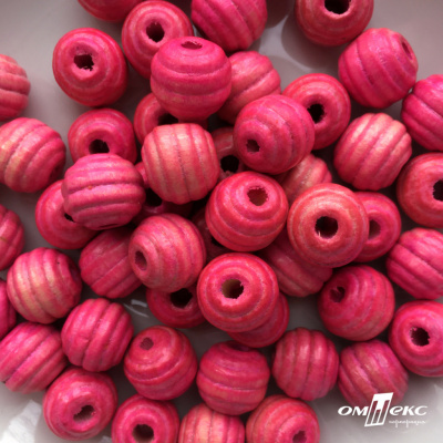 0309-Бусины деревянные "ОмТекс", 16 мм, упак.50+/-3шт, цв.023-розовый - купить в Новом Уренгое. Цена: 62.22 руб.