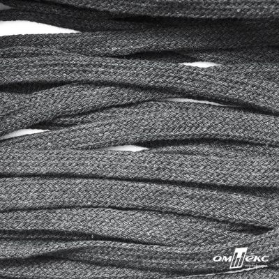 Шнур плетеный d-8 мм плоский, 70% хлопок 30% полиэстер, уп.85+/-1 м, цв.1027-серый - купить в Новом Уренгое. Цена: 735 руб.