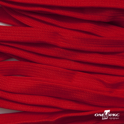 Шнур плетеный (плоский) d-12 мм, (уп.90+/-1м), 100% полиэстер, цв.253 - красный - купить в Новом Уренгое. Цена: 8.62 руб.