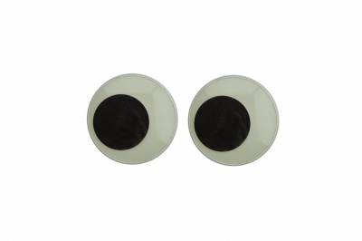 Глазки для игрушек, круглые, с бегающими зрачками, 18 мм/упак.20+/-2 шт, цв. -черно-белые - купить в Новом Уренгое. Цена: 25.40 руб.