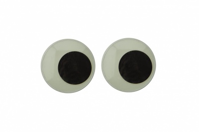 Глазки для игрушек, круглые, с бегающими зрачками, 24 мм/упак.50+/-2 шт, цв. -черно-белые - купить в Новом Уренгое. Цена: 60.32 руб.