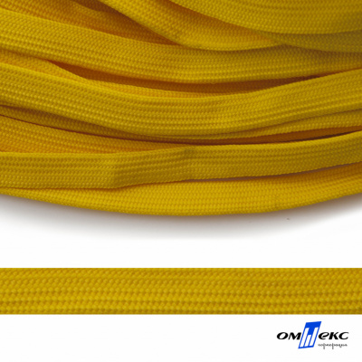 Шнур плетеный (плоский) d-12 мм, (уп.90+/-1м), 100% полиэстер, цв.269 - жёлтый - купить в Новом Уренгое. Цена: 8.62 руб.
