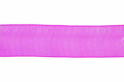 Лента органза 1015, шир. 10 мм/уп. 22,8+/-0,5 м, цвет ярк.розовый - купить в Новом Уренгое. Цена: 38.39 руб.
