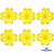 Кружево гипюр "Ромашка" 0575-1169, шир. 25 мм/уп.13,7 м, цвет 8208-жёлтый - купить в Новом Уренгое. Цена: 292.71 руб.