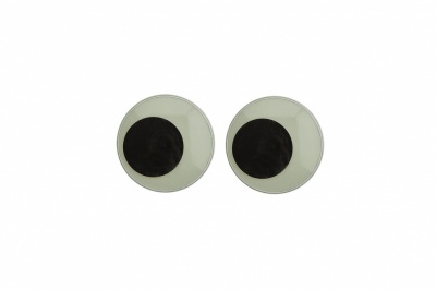 Глазки для игрушек, круглые, с бегающими зрачками, 12 мм/упак.50+/-2 шт, цв. -черно-белые - купить в Новом Уренгое. Цена: 38.32 руб.