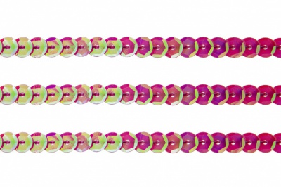 Пайетки "ОмТекс" на нитях, CREAM, 6 мм С / упак.73+/-1м, цв. 89 - розовый - купить в Новом Уренгое. Цена: 468.37 руб.