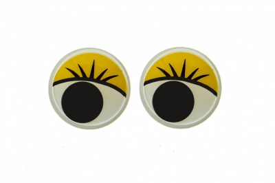 Глазки для игрушек, круглые, с бегающими зрачками, 15 мм/упак.50+/-2 шт, цв. -желтый - купить в Новом Уренгое. Цена: 113.01 руб.