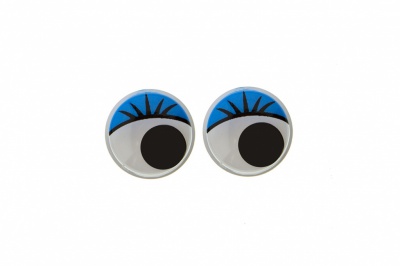 Глазки для игрушек, круглые, с бегающими зрачками, 8 мм/упак.50+/-2 шт, цв. -синий - купить в Новом Уренгое. Цена: 59.05 руб.