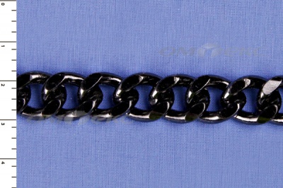 Цепь металл декоративная №9 (13,5*16,5) черная (10+/-1 м)  - купить в Новом Уренгое. Цена: 808.92 руб.