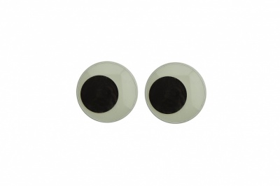 Глазки для игрушек, круглые, с ресничками, 10 мм/упак.50+/-2 шт, цв. -черно-белые - купить в Новом Уренгое. Цена: 21.45 руб.