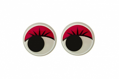 Глазки для игрушек, круглые, с бегающими зрачками, 12 мм/упак.50+/-2 шт, цв. -красный - купить в Новом Уренгое. Цена: 95.04 руб.