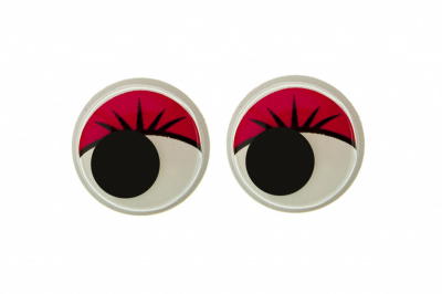 Глазки для игрушек, круглые, с бегающими зрачками, 15 мм/упак.50+/-2 шт, цв. -красный - купить в Новом Уренгое. Цена: 113.01 руб.