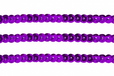 Пайетки "ОмТекс" на нитях, SILVER-BASE, 6 мм С / упак.73+/-1м, цв. 12 - фиолет - купить в Новом Уренгое. Цена: 300.55 руб.